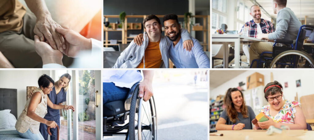 Pessoas com deficiência em sua rotina diária da Adobe Stock