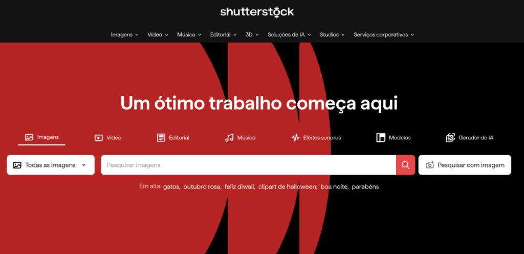 shutterstock pagina inicial