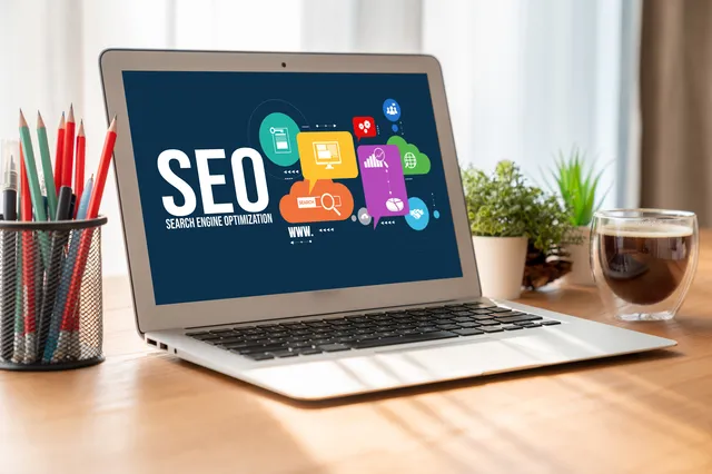 Computer screen with seo concept