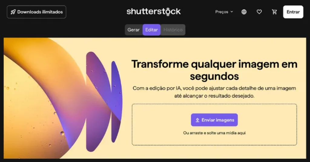 Editor de imagens por IA da Shutterstock